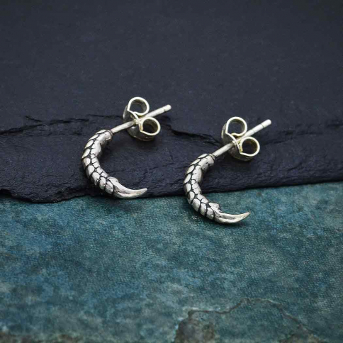 Sterling Silver Bird Claw Post Earring 12x3mm