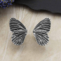 Silver Dimensional Butterfly Wing Post Earring 19x12mm front