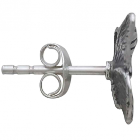 Sterling Silver Monarch Butterfly Post Earrings Side View