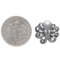 Sterling Silver Baby Octopus Post Earrings 13x14mm next to dime