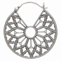 Sterling Silver Cathedral Rose Window Hoop Earrings Side View