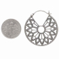 Sterling Silver Cathedral Rose Window Hoop Earrings with Dime