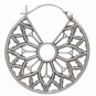 Sterling Silver Cathedral Rose Window Hoop Earrings Back View