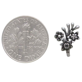 Sterling Silver Flower Bouquet Post Earrings with Dime