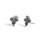 Sterling Silver Flower Bouquet Post Earrings 13x9mm