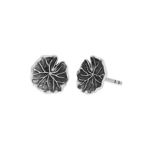 Nina Designs Sterling Silver Lily Pad Post Earrings 10x10mm