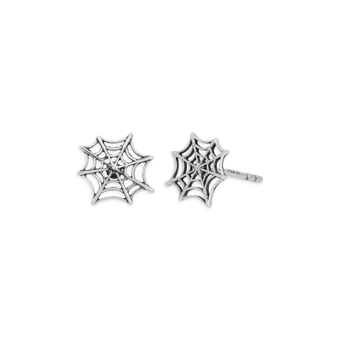 Nina Designs Sterling Silver Small Spiderweb Post Earrings 9x9mm