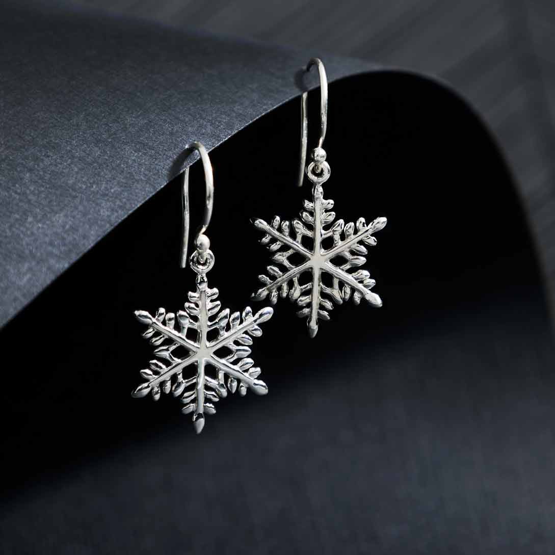 Silver Glitter Frozen Snowflake Dangle Earrings ⋆ It's Just So You