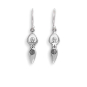 Sterling Silver Fertility Goddess Dangle Earrings 34x7mm