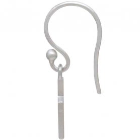 Sterling Silver Cross Dangle Earrings 25x7mm