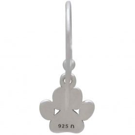 Sterling Silver Paw Print Dangle Earrings 21x9mm