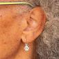 Sterling Silver Paw Print Dangle Earrings 21x9mm
