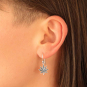 Sterling Silver Pot Leaf Dangle Earrings 17x13mm