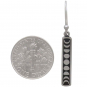  Sterling Silver Vertical Moon Phase Dangle Earrings 36x4mm