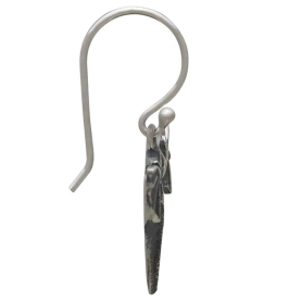 Sterling Silver Flying Dragon Dangle Earrings Side View