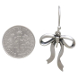 Sterling Silver Dainty Bow Dangle Earrings with Dime
