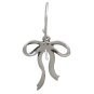 Sterling Silver Dainty Bow Dangle Earrings Back View