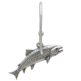 Sterling Silver Trout Dangle Earrings Back View