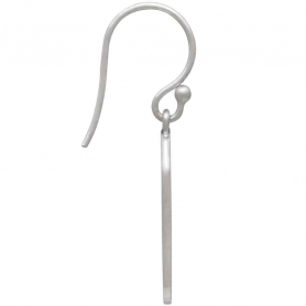 Sterling Silver Oval Pine Tree Dangle Earrings 34x10mm