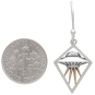 Sterling Silver Flying Saucer Dangle Earrings with Bronze with Dime