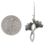 Sterling Silver Ginkgo Leaves Dangle Earrings with Dime