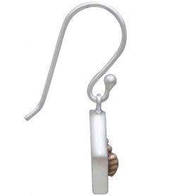 Mixed Metal Hexagon and Bee Dangle Earrings 26x13mm