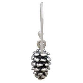 Sterling Silver Pinecone Dangle Earrings Back View
