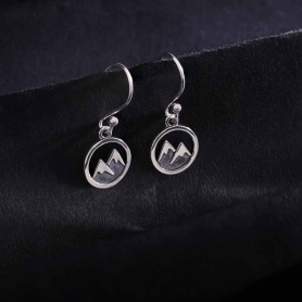 Nina Designs Sterling Silver Snow Capped Mountain Dangle Earring 