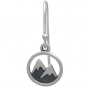 Sterling Silver Snow Capped Mountain Dangle Earring 24x10mm