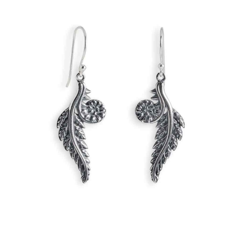 Sterling Silver Fern Dangle Earrings