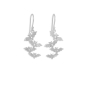 Nina Designs Sterling Silver Bat Cluster Dangle Earrings 36x16mm