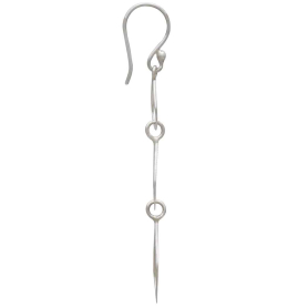 Sterling Silver Teardrop Link Dangle Earrings Side View