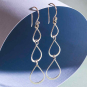 Sterling Silver Teardrop Link Dangle Earrings