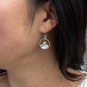Silver Circle Mountain Earrings with Bronze Sun 30x15mm on ear