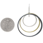 Mixed Metal Nested Circle Dangle Earrings with Dime