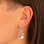Silver Mountain Teardrop Earrings with Bronze Sun 35x15mm
