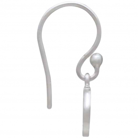 Sterling Silver Wave Dangle Earrings 22x8mm