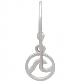 Sterling Silver Wave Dangle Earrings 22x8mm