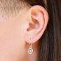 Sterling Silver Wave Dangle Earrings 22x8mm