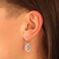 Sterling Silver Agaric Mushroom Dangle Earrings 15x12mm