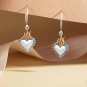 Mixed Metal Flaming Heart Dangle Earrings