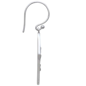 Sterling Silver Three Waves Dangle Earrings Side View