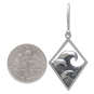 Sterling Silver Three Waves Dangle Earrings with Dime