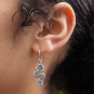 Sterling Silver Daisy Cluster Earring on Ear