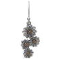 Mixed Metal Daisy Cluster Charm Dangle Earrings Front View