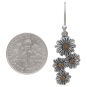 Mixed Metal Daisy Cluster Charm Dangle Earrings with Dime