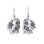 Sterling Silver Dogwood Flowers Dangle Earrings 42x19mm