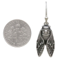 Sterling Silver Cicada Dangle Earrings with Dime