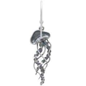 Sterling Silver Jellyfish Dangle Earrings rear view