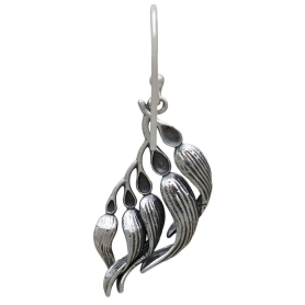 Sterling Silver Kelp Dangle Earrings Back View